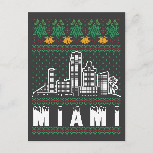 Miami Florida Ugly Christmas Postkarte (Vorderseite)