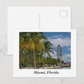 Miami Florida und Biscayne Bay Postkarte (Vorne/Hinten)