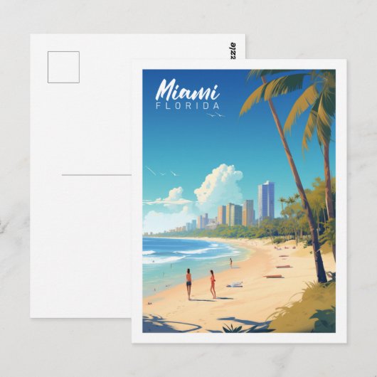 Miami Florida USA Famous Travel Place Postkarte (Vorne/Hinten)