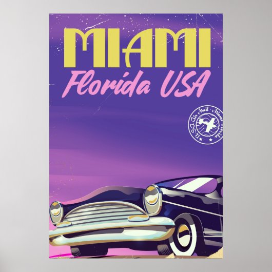Miami Florida USA Vintage Poster (Vorne)