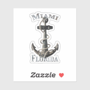 Miami Florida Vacation Nautical Anchor Segeln Aufkleber