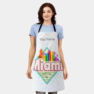 Miami Florida Vereinigte Staaten Retro-Silhouette Schürze