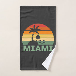 Miami Florida Vintag Palm Trees Summer Beach Handtuch