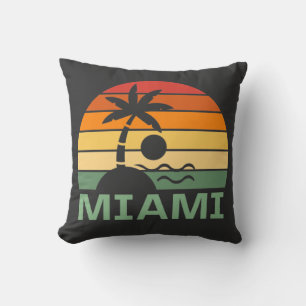 Miami Florida Vintag Palm Trees Summer Beach Kissen