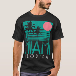 Miami Florida Vintag Retro Palm Trees Beach Sommer T-Shirt