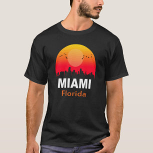 Miami Florida Vintag Sunset Retro City Staat USA T-Shirt