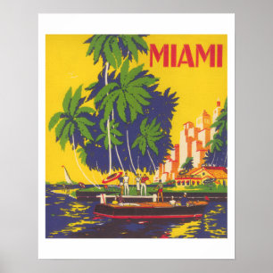 Miami Florida Vintage 1930er Jahre Tourismus Poster