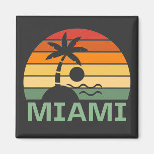 Miami Florida Vintage Palmen Sommer Strand Magnet