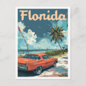 Miami Florida Vintage Reise - Illustration Postkarte (Vorderseite)