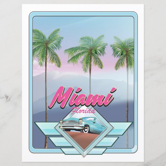 Miami Florida Vintage Reiseplakat (Vorderseite)