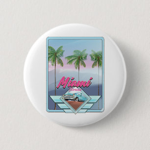 Miami Florida Vintage-Reiseplakat Button