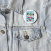 Miami Florida Vintage Reiseplakat Button (Beispiel)