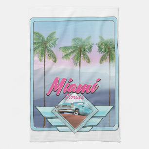 Miami Florida Vintage-Reiseplakat Geschirrtuch