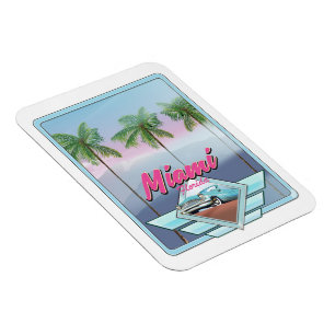 Miami Florida Vintage Reiseplakat Magnet