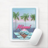 Miami Florida Vintage Reiseplakat Mousepad (Mit Mouse)