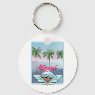 Miami Florida Vintage Reiseplakat Schlüsselanhänger