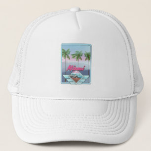 Miami Florida Vintage-Reiseplakat Truckerkappe
