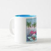 Miami Florida Vintage Reiseplakat Zweifarbige Tasse (Vorderseite Links)