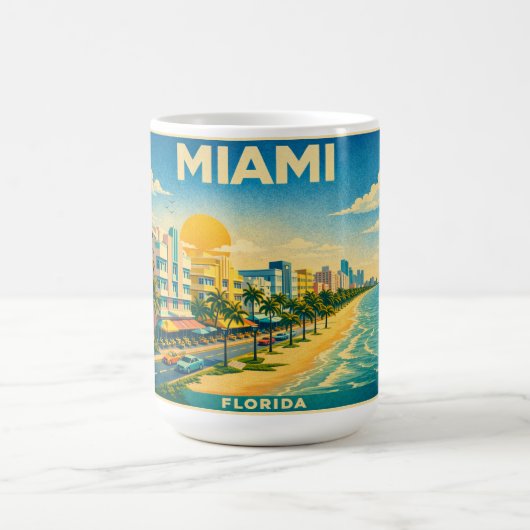 Miami Florida Vintage Reiseposter Tasse (Mittel)