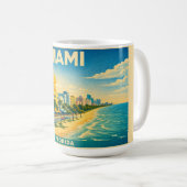Miami Florida Vintage Reiseposter Tasse (VorderseiteRechts)