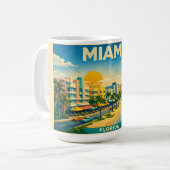 Miami Florida Vintage Reiseposter Tasse (Vorderseite Links)