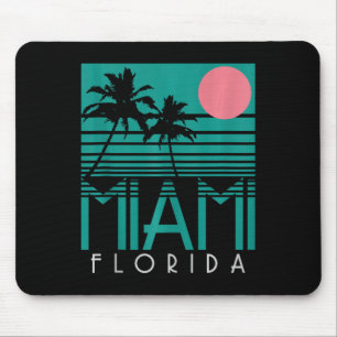 Miami Florida Vintage Retro Palmen Strand Sommer Mousepad