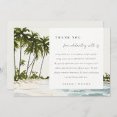 Miami Florida Wasserfarbenpalme Landschaft Hochzei Dankeskarte (Vorne/Hinten)