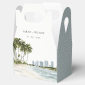 Miami Florida Wasserfarbenpalme Landschaft Hochzei Geschenkschachtel (Geöffnet)
