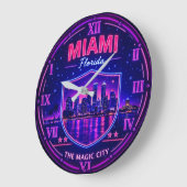 Miami Florida Waterfront Große Wanduhr (Winkel)