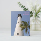 Miami Florida White Cape Florida Lighthouse Postkarte (Stehend Vorderseite)