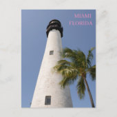Miami Florida White Cape Florida Lighthouse Postkarte (Vorderseite)