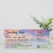 Miami Florida Zielort Boarding Pass Wedding Einladung (Stehend Vorderseite)