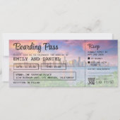 Miami Florida Zielort Boarding Pass Wedding Einladung (Vorderseite)