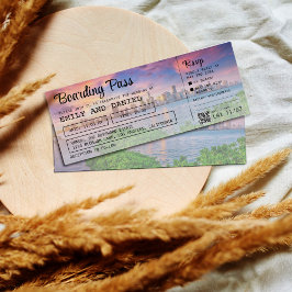 Miami Florida Zielort Boarding Pass Wedding Einladung