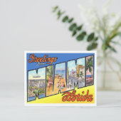 Miami, Floridas Vintage Großbuchstaben Postkarte (Stehend Vorderseite)