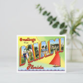 Miami, Floridas Vintage Großbuchstaben Postkarte (Stehend Vorderseite)