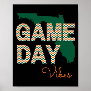 Miami Footbyll Game Day Vibes Fall Tailgate Poster