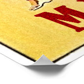 Miami, Frau am Sandstrand, Jahrgang Reise Poster (Ecke)