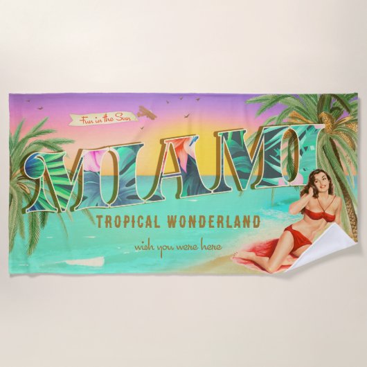Miami Fun in the Sun Handtuch (Vorderseite)