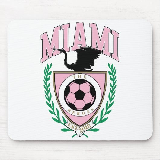 Miami Fußball Varsity-Stil Mousepad (Vorne)