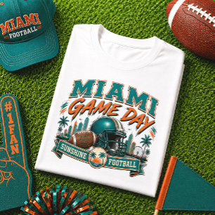 Miami Game Day Sonnenschein Fußball T-Shirt