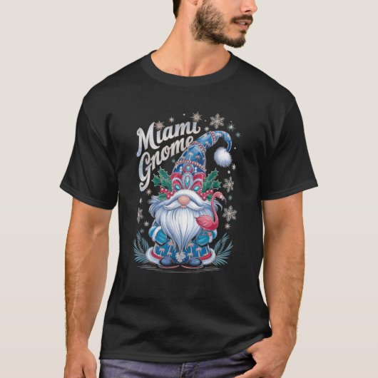 Miami Gnome Christmas Cheer Tropical Fun T-Shirt (Vorderseite)