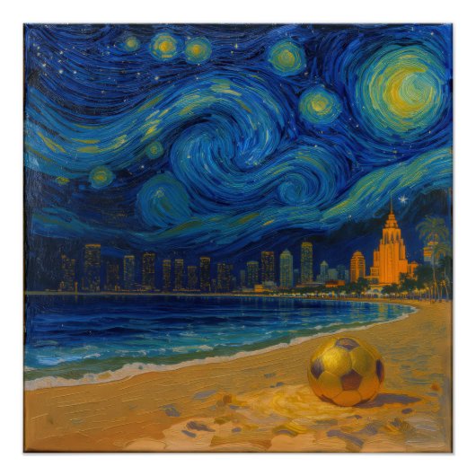 Miami Golden Shore Fußball Fein Poster (Vorderseite)