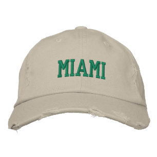 MIAMI Grüne Stickerei im Vintage-Stil Bestickte Baseballkappe