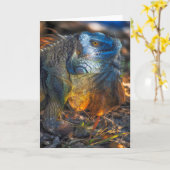Miami Iguana Grußkarte Karte (Gelbe Blume)