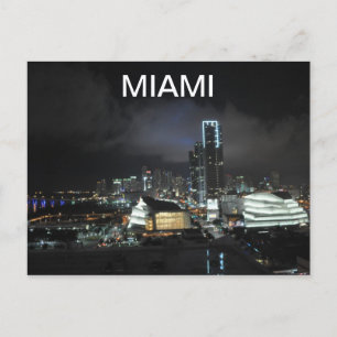 Miami in der Nacht Postkarte