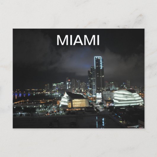 Miami in der Nacht Postkarte (Vorderseite)