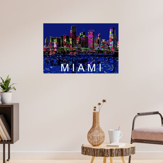 Miami in Graffiti Poster (Wohnzimmer 3)