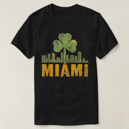 Miami Irish St Patricks Day Saint Paddys Shamrock T-Shirt (Design vorne)