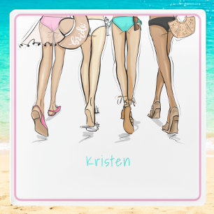 Miami Junggeselinnen-Abschied Weekend Bikini Custo Glasuntersetzer